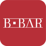 Logo B-Bar con sfondo rosso e testo bianco